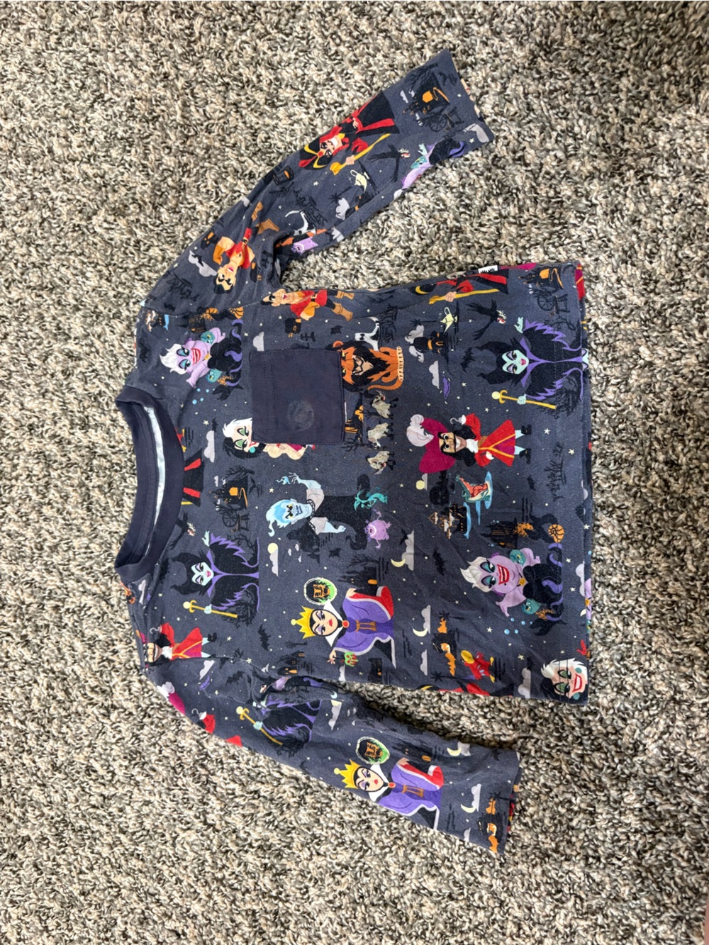Little Sleepies Navy Blue Halloween Villains Long Sleeve Tee